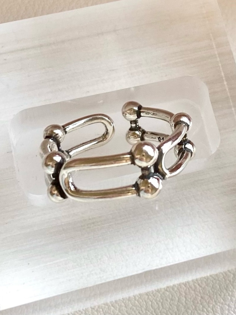 Sterling Silver Open Link Ring - Silver